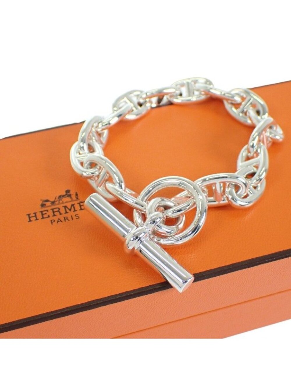 Hermes Chaine D'ancre Koma Ble W/925 Sterling Silver Bracelet